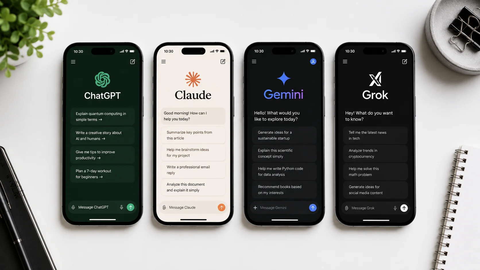 Best AI chatbots in 2026 — ChatGPT vs Claude vs Gemini vs Grok compared and tested